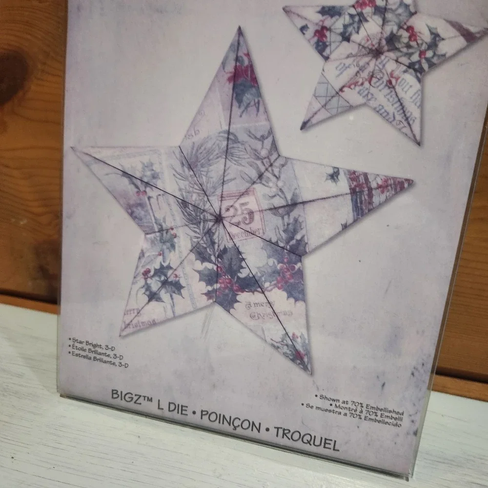 Sizzix Tim Holtz STAR BRIGHT 3-D Bigz Christmas Holiday Star Ornament 658265 HTF
